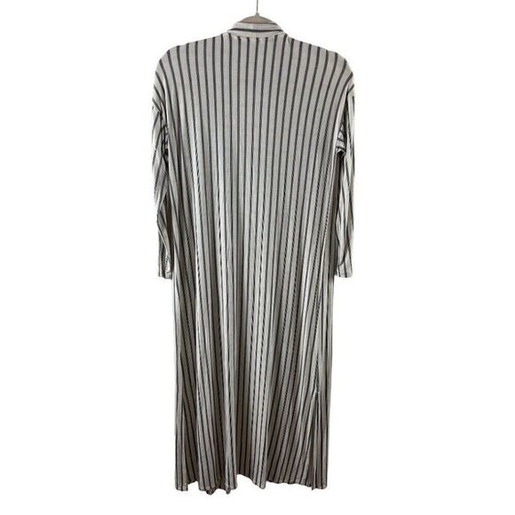 Soma Cool Nights Pajama Long Wrap Heritage Stripe Ivory XS Rayon Stretchy Kimono - Picture 4 of 9